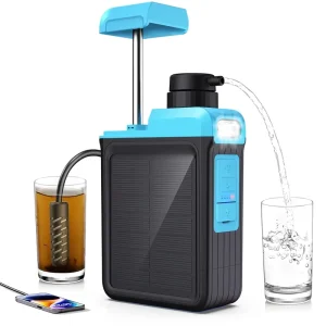 Portable Solar Electric Water Purifier System for RV Outdoor Emergency Survival Camping Hiking Travel Backpacking Filtration Kit