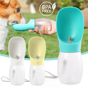 Portable Solid Pattern Outdoor Water Bottle for Small Dogs Pet Water Dispenser Feeder for Dog Walking and Drinking