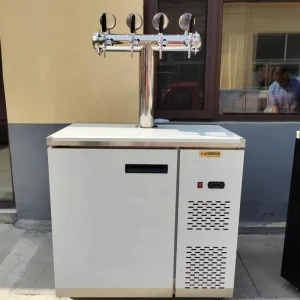 Portable Stainless Steel 4-Taps T-Type Beer Tower Dispenser for Bars Events Optional Juice Soda Water Refrigeration