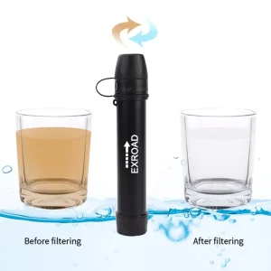 Portable Survival Water Purification System Manual Emergency Drinking Straw BPA-Free 5000L Filter Life for Camping and Hiking