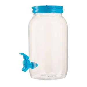 Portable Transparent Plastic Beverage Jar and Water Jug with Lid