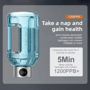 Portable Tritan Hydrogen Water Generator Bottle 1.5L USB-Powered 1001-2000ppb for Household Use