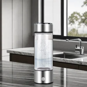 Portable Type-C USB 1680ppb Rechargeable Hydrogen Water Generator, Black Plastic Cup
