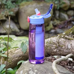 Portable Water Purifier Bottle for Outdoor Camping, Hiking, Survival, and Travel