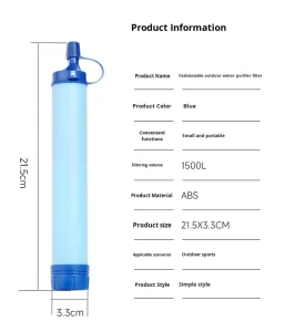 Portable Water Purifier for Outdoor Survival, Emergency, Camping, Hiking, and Travel