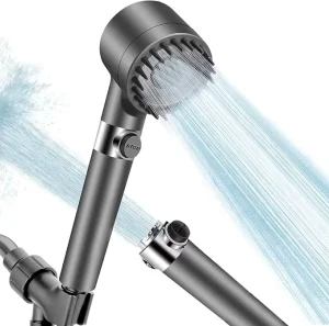 Powerful Pressurized Handheld Shower Head Filter Chrome Surface Bathroom Faucet Accessory