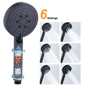 Pressurized Filter Handheld Shower Set Modern Design Chrome Finish Wall Mounted Single Outlet Hotel Use Shower Head Kit Easy
