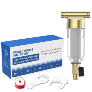 Professional Copper Water Pre Filter, 40 Microns Reusable, Suitable for Whole House Systems