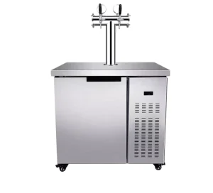 Professional Vertical Air Cooled Beer Dispenser with Double Tap for Commercial Craft Beverage Dispensing Tower Machine