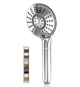 Purifying Mineral Shower Head Kdf Filters 15 Activated Carbon Fiber Stainless Steel Ionic Filter Hand Shower Head for Hard Water