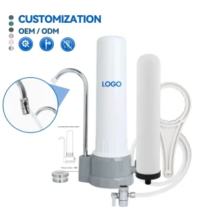 QING YUAN HS 10 CE Countertop Water Filter System 2 Stage Ceramic And Active Carbon Food Grade Faucet Water Purifier