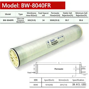 Qinsen BW 8040FR Reverse Osmosis Membrane Industrial Commercial Anti Contamination Water Filter Element