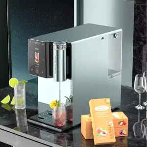 RO Sparkling Water Filter Dispenser Electric Hot Cold with 3 Stage Filtration Self Cleaning Fruit Flavor for Home Use