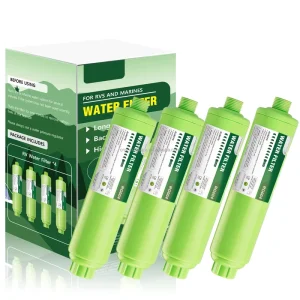 RV Inline Water Filter RV Marine Water Filter Reduces Odors Bad Taste Rust and Chlorine 4 Pack
