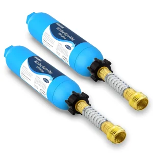 RV Inline Water Filter with Flexible Hose Protector for Fresh Drinking Water