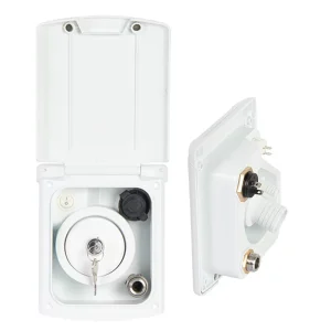 RV Water Inlet with Lock and Cigarette Lighter Quickly Connect Gravity Fresh Water Fill Hatch Inlet Filter Lockable