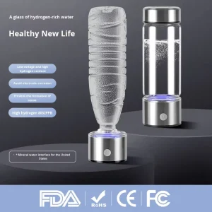 Rechargeable Cold Cup Hydrogen Water Generator Portable Hydrogen Generator Electric Powered Water Bottle with SPE PEM Technology