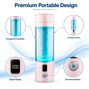 Rechargeable Hydrogen Water Bottle Generator 200ml Portable Hydrogen-Rich Water Maker Cup
