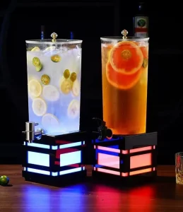 Rechargeable Square 2L 3L 5L Cocktail Beverage Beer Tower with LED Light