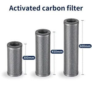 Refillable Activated Carbon Canister Filter 145*450mm for HVAC Laboratory Exhaust VOC Odor Chemical Gas Removal