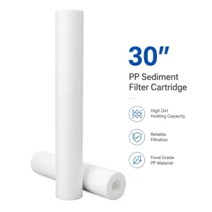 Replacement 30″ PP Sediment Filter Cartridge 5 Micron DOE for Reverse Osmosis Whole House Water Filter