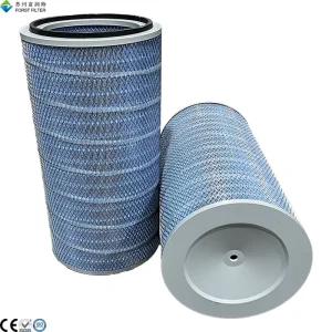 Replacement Industrial Dust Collector Blue Nano Flame Retardant F9 Cellulose Paper Pleated Air Filter Element Cartridge