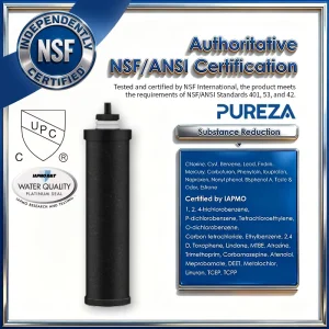 S001A 1 Countertop Gravity Purifier with Stainless Steel NSF Certified Carbon Filters