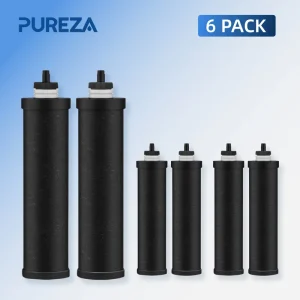 S001A 16 Piece NSF Certified Stainless Steel Gravity Purification Carbon Filter for Countertop Use