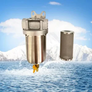 SLR 05 Manual Power SS304 Inline Water Filter Water Prefilter for Restaurant Kitchen Faucets