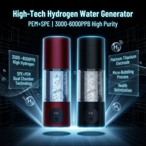 SPE PEM 230ml BPA Free Material Hydrogen Water Generator 3000 6000ppb High Hydrogen Antioxidant Healthcare Hydrogen Water Bottle