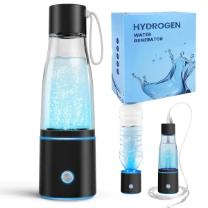SPE PEM Hydrogen Oxygen Water Generator Hydrogen Water Maker 5000ppb Hydrogen Water Bottle Generator with Inhaler Top