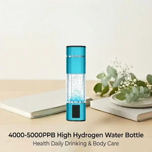 SPE PEM Hydrogen Water Bottle with 4000-5000 ppb Hydrogen Generation and 2200 mAh Battery