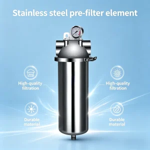 SS304 10/20 X 4.5 Inch Stainless Steel Big Blue Cartridge Filter Housing with 1/1.5 Inch Inlet and Outlet