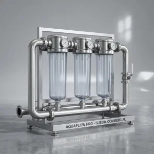 SUS304 Stainless Steel Big Blue 3-Stage Commercial Pre-Filtration System 4.5×20-Inch Water Treatment