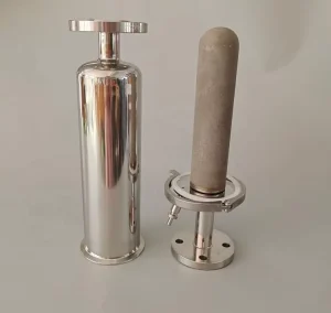 Sanitary Stainless Steel SS304 Tri-Clamp Ends Food Grade Flange Type Air Titanium Rod Filter Tube Strainer