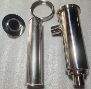 Sanitary Stainless Steel Weld Ends Food Grade Angle Type Filter Tube Strainer