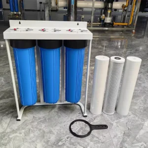 Saudi Arabia Online Supplier 3 Stage Water Filter System with 20*4.5 Inch Big Blue with Frame Jumbo Water Filters