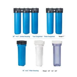 Sediment PP Drinking Water Filter Slim Housing 10” 20” Wound Cartridge Whole House Pump Jumbo 1 Year 500L Hour
