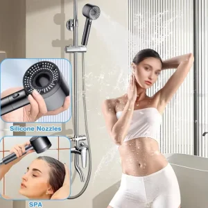 Shower Head 5 Modes Filter Shower Head Handheld Shower Heads with 1.5m Stainless Steel Shower Hose Powerful