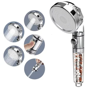 Shower Head Filter Filtration Water Saving Spray Handheld Transparent Showerheads for Dry Skin and Hair Acrylic Shower Head