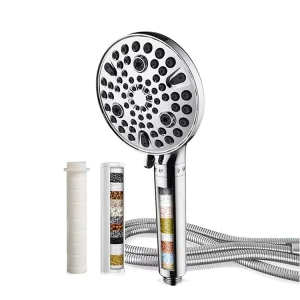 Shower Head Ionic Filter Filtration High Pressure Water Saving 9 Mode Function Spray Handheld Showerheads for Dry Skin and Hair