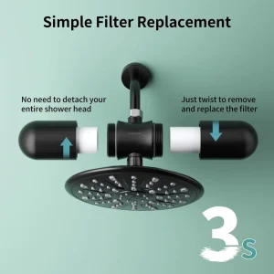 Shower Water Filter Portable No Tool Fast Install Chlorine Hard Water Purifier Skin Hair Protection Bathroom Filter