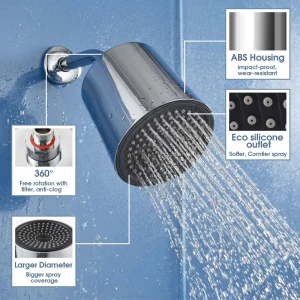 Single Function ABS Showerhead Rainfall Filter High Pressure Chrome Plated Shower Head OEM Custom