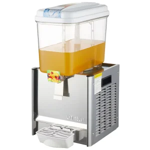 Single Tank Commercial Juice Dispenser 18L Cold Beverage Drink Dispenser Stainless Steel Base for Cafe Restaurant Buffet