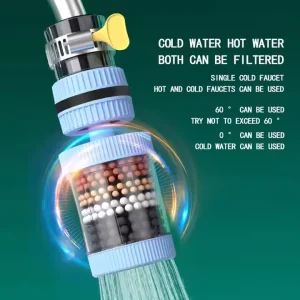 Six-Layer Kitchen Faucet Water Filter with Chlorine Removal, 360° Rotation, and Mini Design