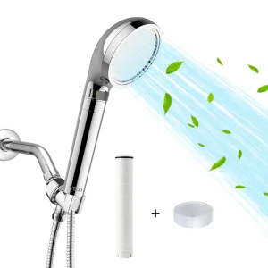 Skincare Hair Beauty High Pressure Chlorine Removal Water Purifier Modern Chrome Filter Hand Shower Head for Water Saving Easy