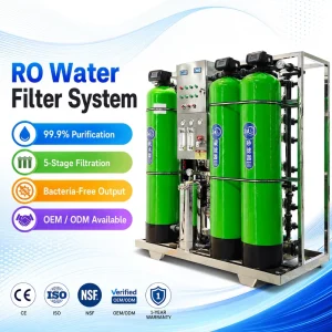 Small 500L Reverse Osmosis Water Purifier Machine Steel Construction with Filter Tank and Pump for Purified Water Treatment