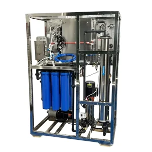 Small Factory 250 L/HR Reverse Osmosis Water Treatment Machinery 220V Pump PLC Stainless Steel Storage Mineral Water