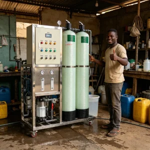 Small Factory Drinking Water Treatment Equipment Well Water Reverse Osmosis RO Filter Pump Engine 250L/Hour Mineral Water