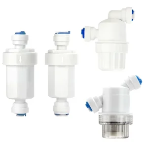 Small Inline Water Pre-Filter with Stainless Steel Mesh for Tap and RO Systems, 1/4-Inch and 3/8-Inch, Black White Clear